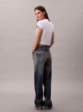 Λευκό Cropped T-shirt Με Μονόγραμμα Σε Στενή Γραμμή  Γυναίκα