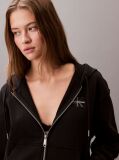 Μαύρο Hoodie με Φερμουάρ Και Λογότυπο  Γυναίκα