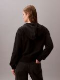Μαύρο Hoodie με Φερμουάρ Και Λογότυπο  Γυναίκα