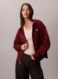 Κόκκινο Hoodie με Φερμουάρ Και Λογότυπο  Γυναίκα