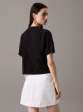 Μαύρο Cropped T-shirt Με Λογότυπο  Γυναίκα