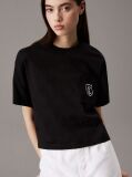 Μαύρο Cropped T-shirt Με Λογότυπο  Γυναίκα