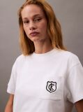 Λευκό Cropped T-shirt Με Λογότυπο  Γυναίκα