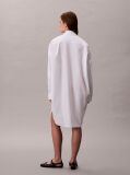 Λευκό Oversized Βαμβακερό Μίνι Φόρεμα Σε Στιλ Πουκαμίσας  Γυναίκα