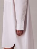 Λευκό Oversized Βαμβακερό Μίνι Φόρεμα Σε Στιλ Πουκαμίσας  Γυναίκα