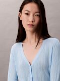 Blue Shiny Viscose Rib Cardigan  Women