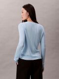Blue Shiny Viscose Rib Cardigan  Women
