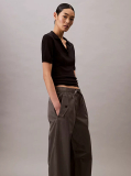 Grey Cotton Stretch Cargo Pants  Women