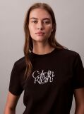 Μαύρο T-Shirt Σε Slim Γραμμή Με Λογότυπο  Γυναίκα