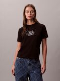 Μαύρο T-Shirt Σε Slim Γραμμή Με Λογότυπο  Γυναίκα