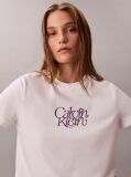 Λευκό T-Shirt Σε Slim Γραμμή Με Λογότυπο  Γυναίκα