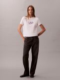 Λευκό T-Shirt Σε Slim Γραμμή Με Λογότυπο  Γυναίκα