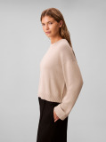 Beige Long Sleeve Crew Neck Sweater  Women