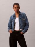Denim Cropped Denim Τζάκετ Με Φερμουάρ  Γυναίκα
