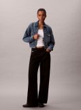 Denim Cropped Denim Τζάκετ Με Φερμουάρ  Γυναίκα