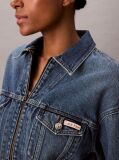 Denim Cropped Denim Τζάκετ Με Φερμουάρ  Γυναίκα