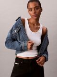 Denim Cropped Denim Τζάκετ Με Φερμουάρ  Γυναίκα