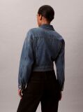 Denim Cropped Denim Τζάκετ Με Φερμουάρ  Γυναίκα