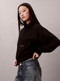 Μαύρο Άνετο Hoodie Από Premium Terry  Γυναίκα