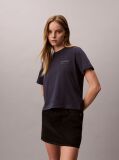Μπλε T-Shirt Με Boxy Γραφικό Τύπωμα Και Κοντά Μανίκια  Γυναίκα