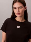 Μαύρο T-shirt Από Μαλακό Βαμβάκι Με Badge Λογότυπο  Γυναίκα
