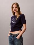 Blue Short Sleeve Monogram Jumper  Women