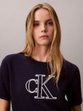Blue Short Sleeve Monogram Jumper  Women