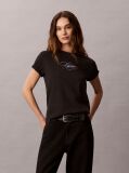 Μαύρο Κλασικό T-Shirt Με Script Λογότυπο  Γυναίκα