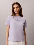 Μοβ Κλασικό T-Shirt Με Script Λογότυπο  Γυναίκα