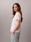 Λευκό T-Shirt Monologo Με Στρογγυλή Λαιμόκοψη  Γυναίκα