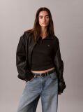 Black Woven Monologo Henley Turtleneck Sweatshirt  Women
