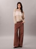 White Alpaca Wool Blend Stripe Logo Jumper  Women