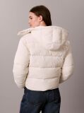 White Short Hooded Puffer Jacket  Women