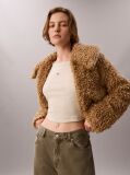 Καφέ Μπουφάν Teddy Από Συνθετικό Shearling  Γυναίκα