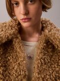Καφέ Μπουφάν Teddy Από Συνθετικό Shearling  Γυναίκα
