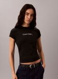 Black Slim Heart Logo T-shirt  Women