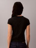 Black Slim Heart Logo T-shirt  Women