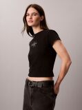 Black Monologo Baby Tee  Women