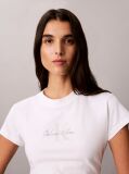 White Monologo Baby Tee  Women