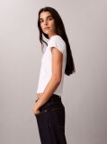 White Monologo Baby Tee  Women