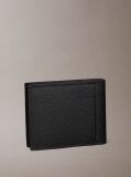Black Foil Embossed Logo Bifold Wallet  Men