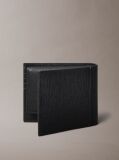 Black Saffiano Leather Bifold Wallet with Coin Pouch  Men