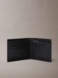 Black Saffiano Leather Bifold Wallet with Coin Pouch  Men