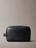 Black Allover Monogram Logo Zip Dopp Kit  Men