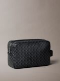 Black Allover Monogram Logo Zip Dopp Kit  Men