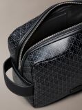 Black Allover Monogram Logo Zip Dopp Kit  Men