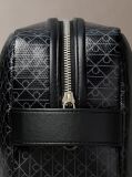 Black Allover Monogram Logo Zip Dopp Kit  Men