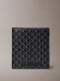 Black Allover Monogram Logo Bifold Wallet  Men