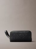 Black Embossed Emblem Logo Dopp Kit  Men
