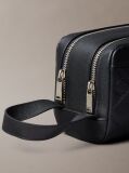 Black Embossed Emblem Logo Dopp Kit  Men